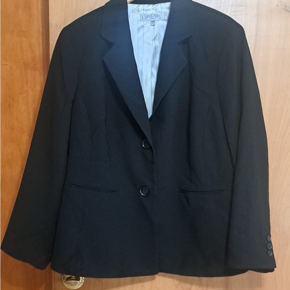 Kasper Woman Black Blazer 20W Plus Size Career Jacket